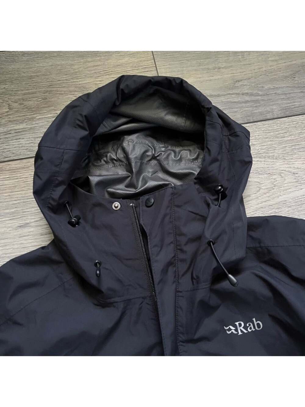 Rab Women's M Rain Coat Waterproof Hooded Downpour Eco Jacket Black - Picture 6 of 13